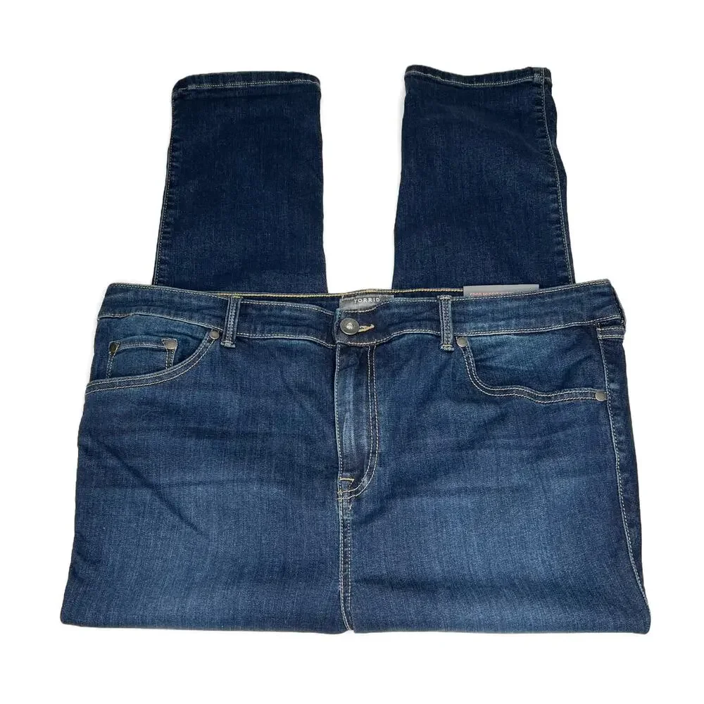 NEW Torrid Crop MidFit Super Skinny Jeans Womens 18 MId-Rise Soft Stretch Denim